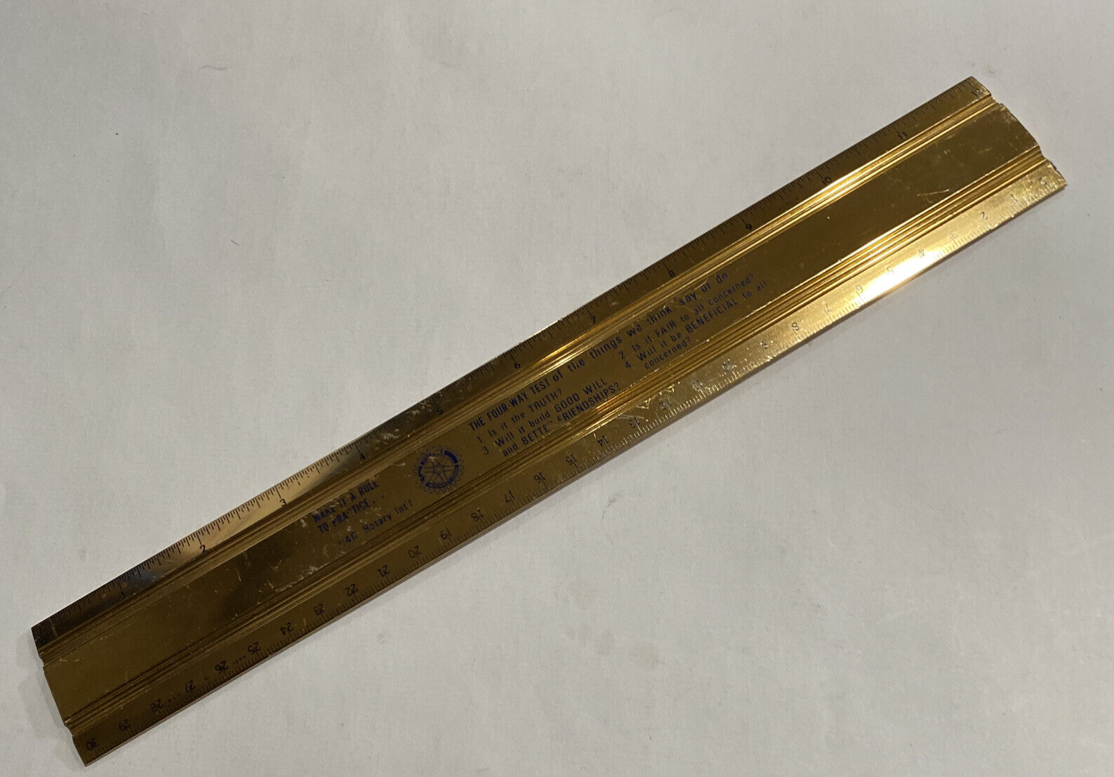 Vintage Metal Ruler. Make it a Ruler to Practice advertisment