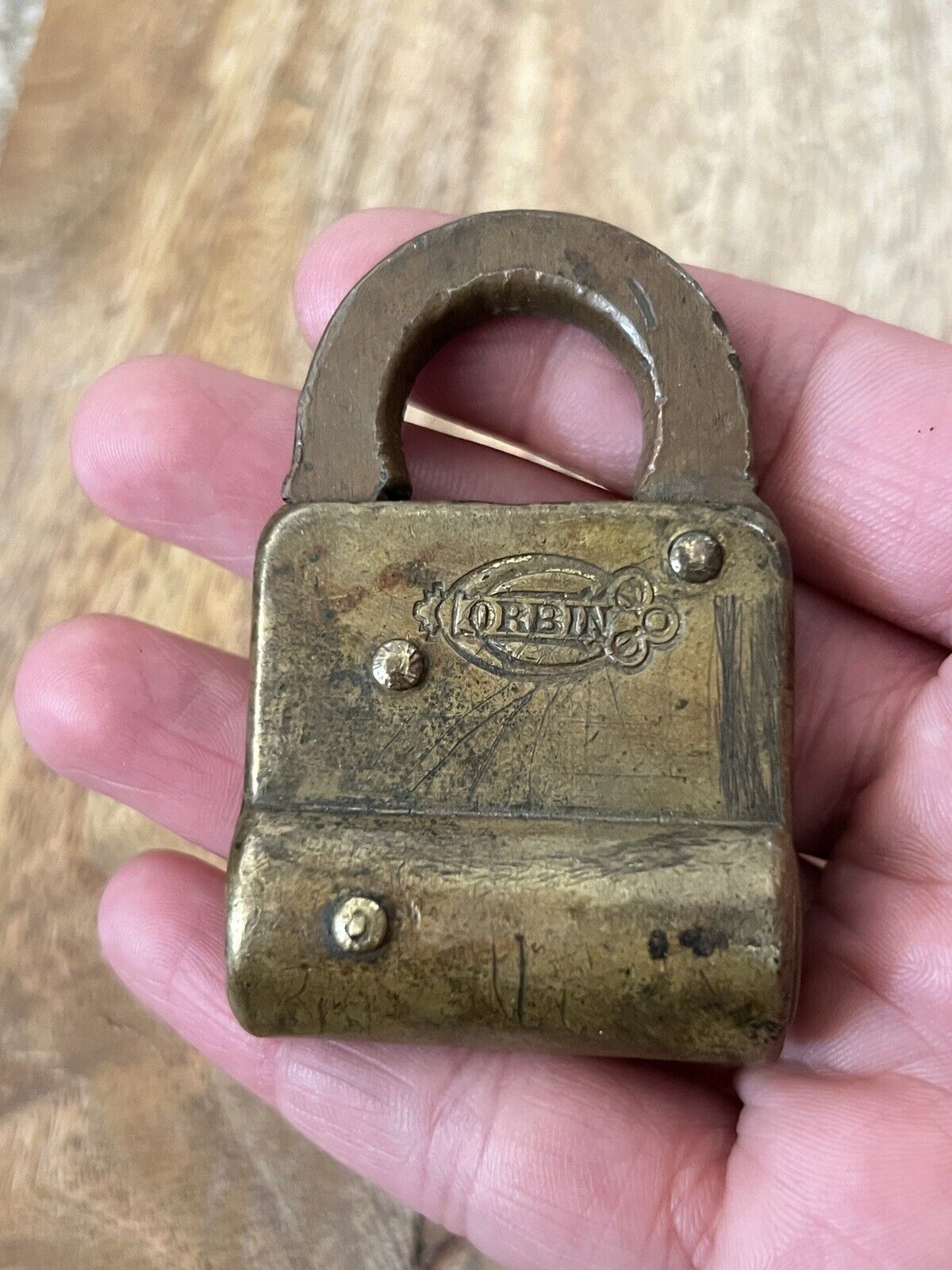 Vintage Antique Old Corbin Padlock No Key Lock