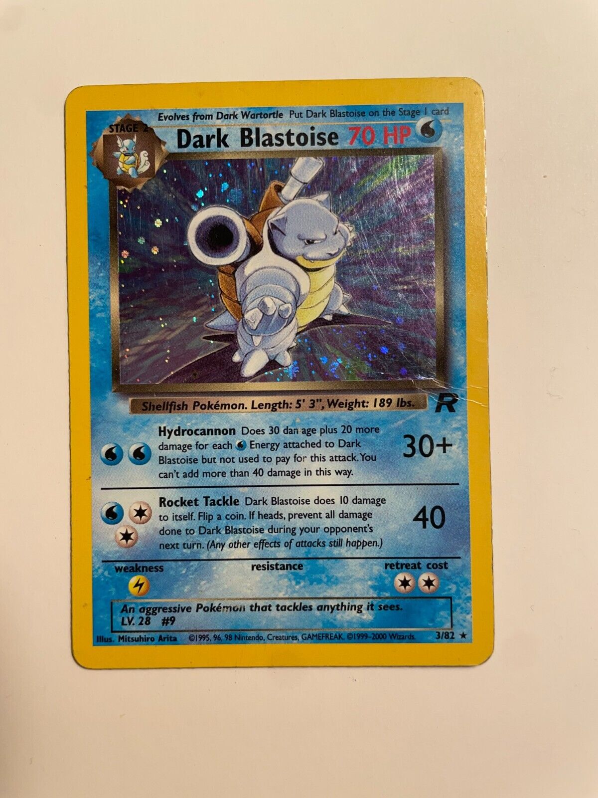 Pokémon Card TCG Dark Blastoise Team Rocket 3/82 Unlimited Holo Rare MP - DMG