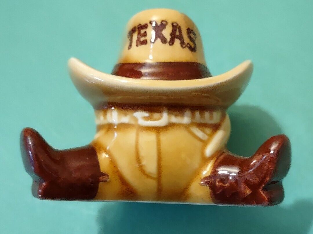 Vintage Pottery TEXAN ToothPick Holder Made In Japan 