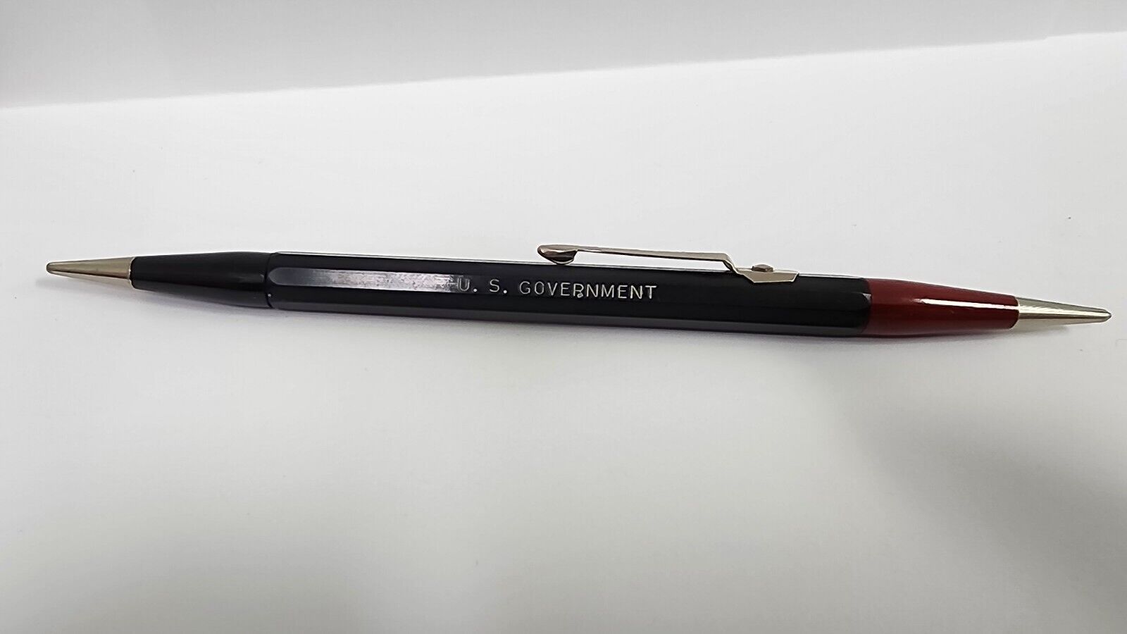 Vintage Autopoint Black Red  l.18mm Two Color Propelling Pencil US Government 