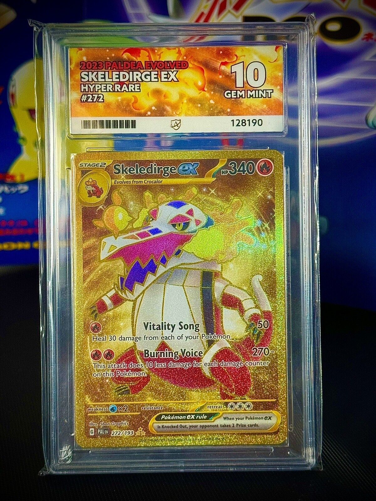 Ace 10 Skeledirge ex - Gold hyper rare with ace label