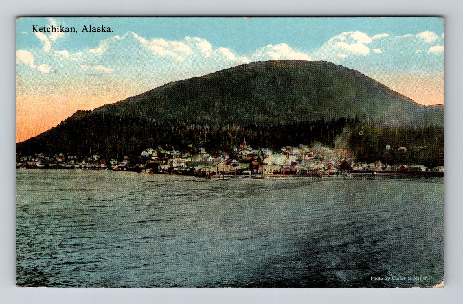 Ketchikan AK-Alaska, Panoramic View Ketchikan, Antique Vintage c1924 Postcard