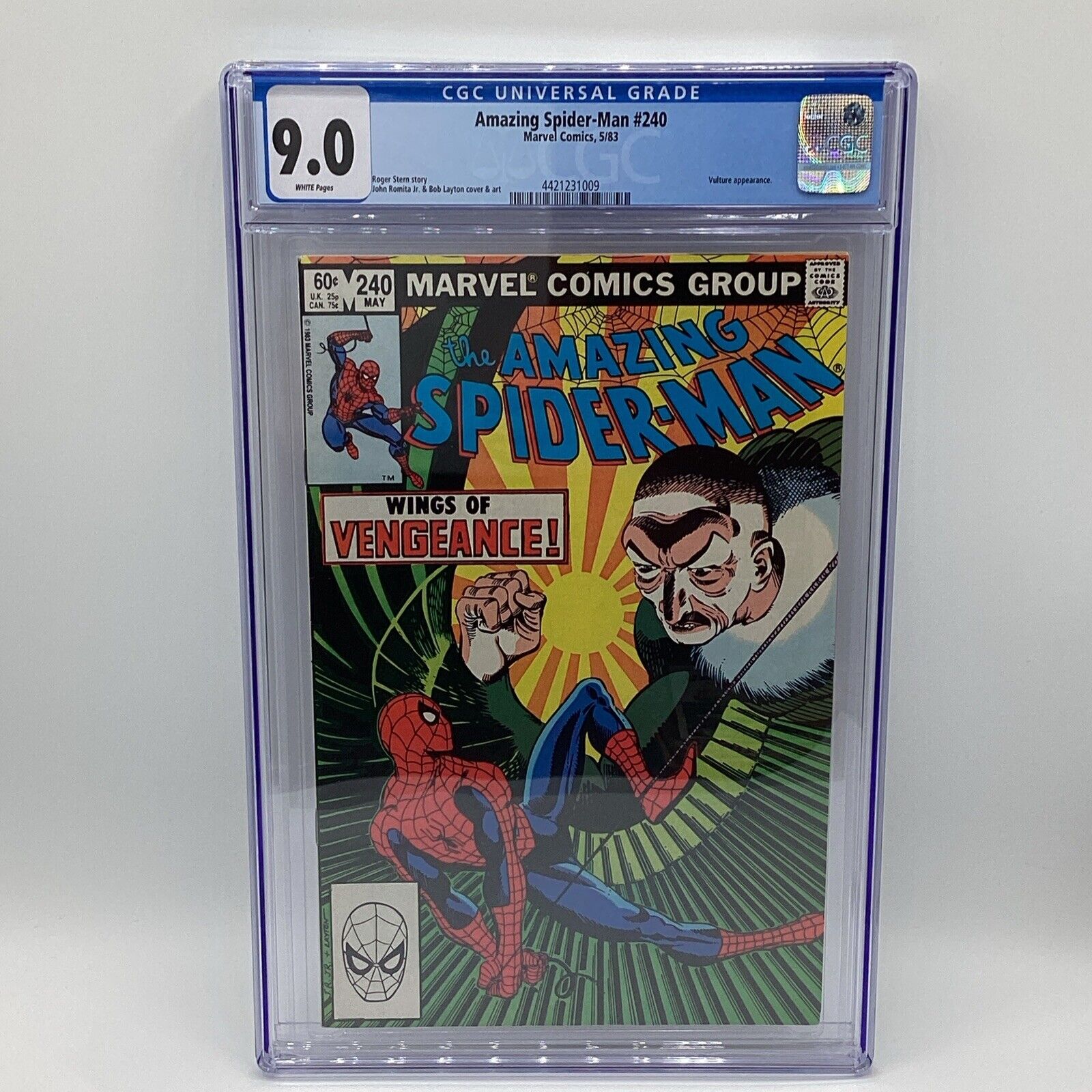 Vintage May 1983 Marvel The Amazing Spider-Man Issue #240 CGC Graded 9.0