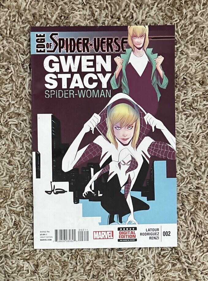 Edge of Spider-Verse #2 🔥 1st Spider-Gwen 1st print 2014 🔑 signed Jason Latour