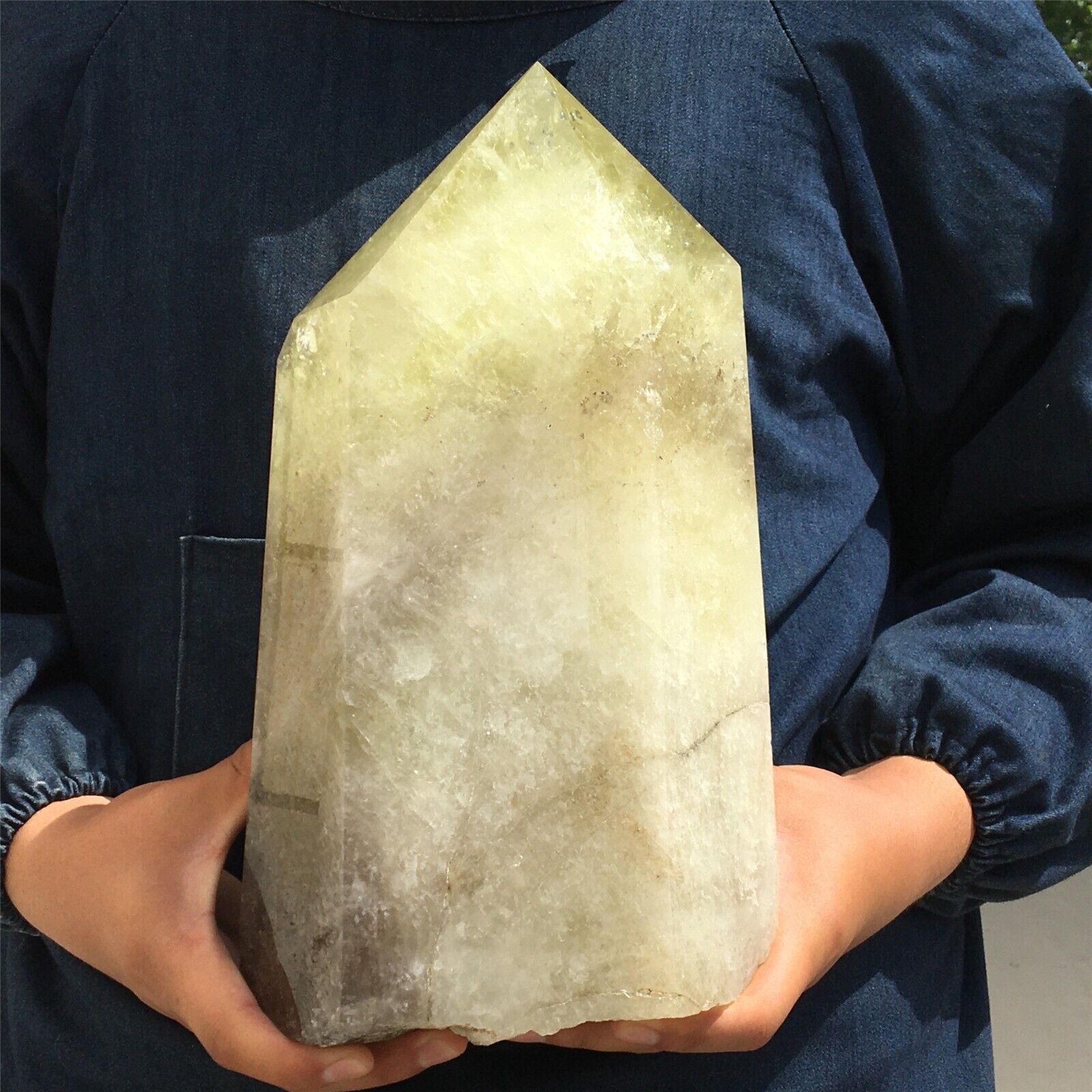 8.99kg Natural smoky Citrine Obelisk Quartz Crystal Point Wand Reiki gem XA4941