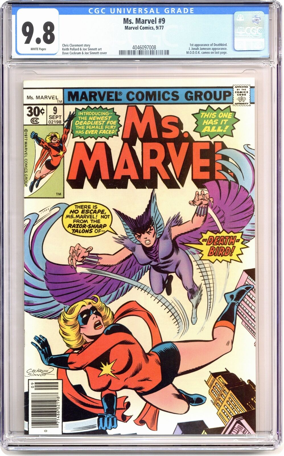 Ms. Marvel #9 CGC 9.8 1977 4046097008