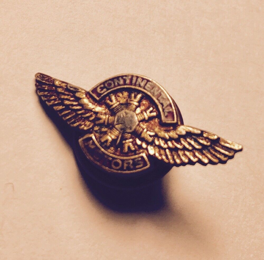 Continental Motors Wings Pin Vintage Original Enamel