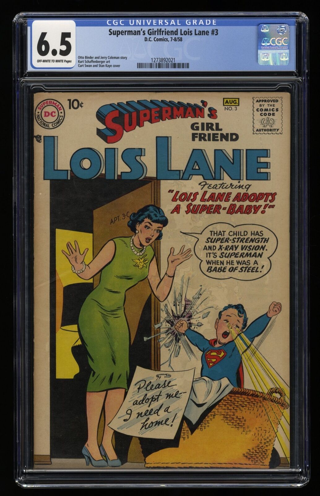 Superman's Girl Friend, Lois Lane #3 CGC FN+ 6.5 Off White to White DC Comics