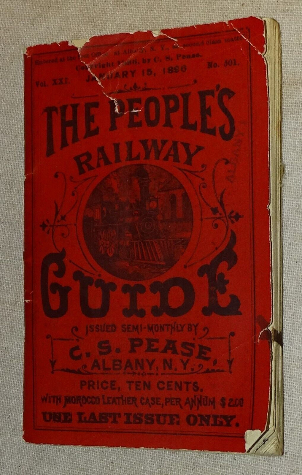 1896 The People's Railway Guide - C.S. Pease Albany NY