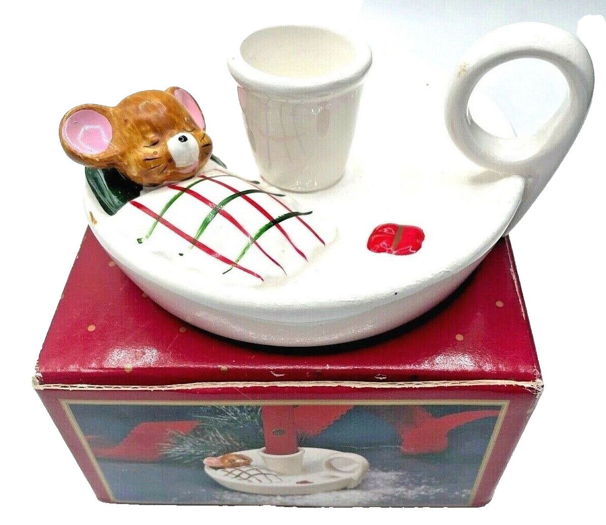 Vintage Chris Mouse Saucerlight Colonial Candle of Cape Cod
