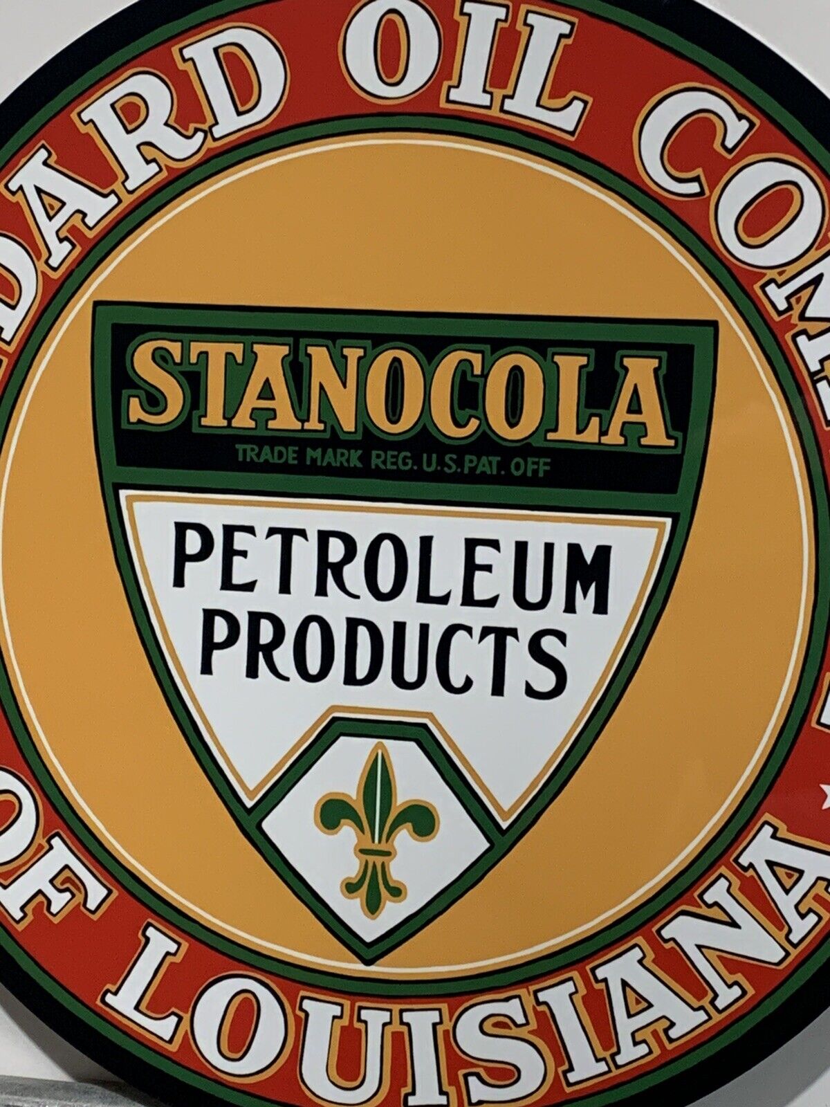 Vintage Style Standard  Stanocola Louisiana Petroleum Steel Metal Quality Sign