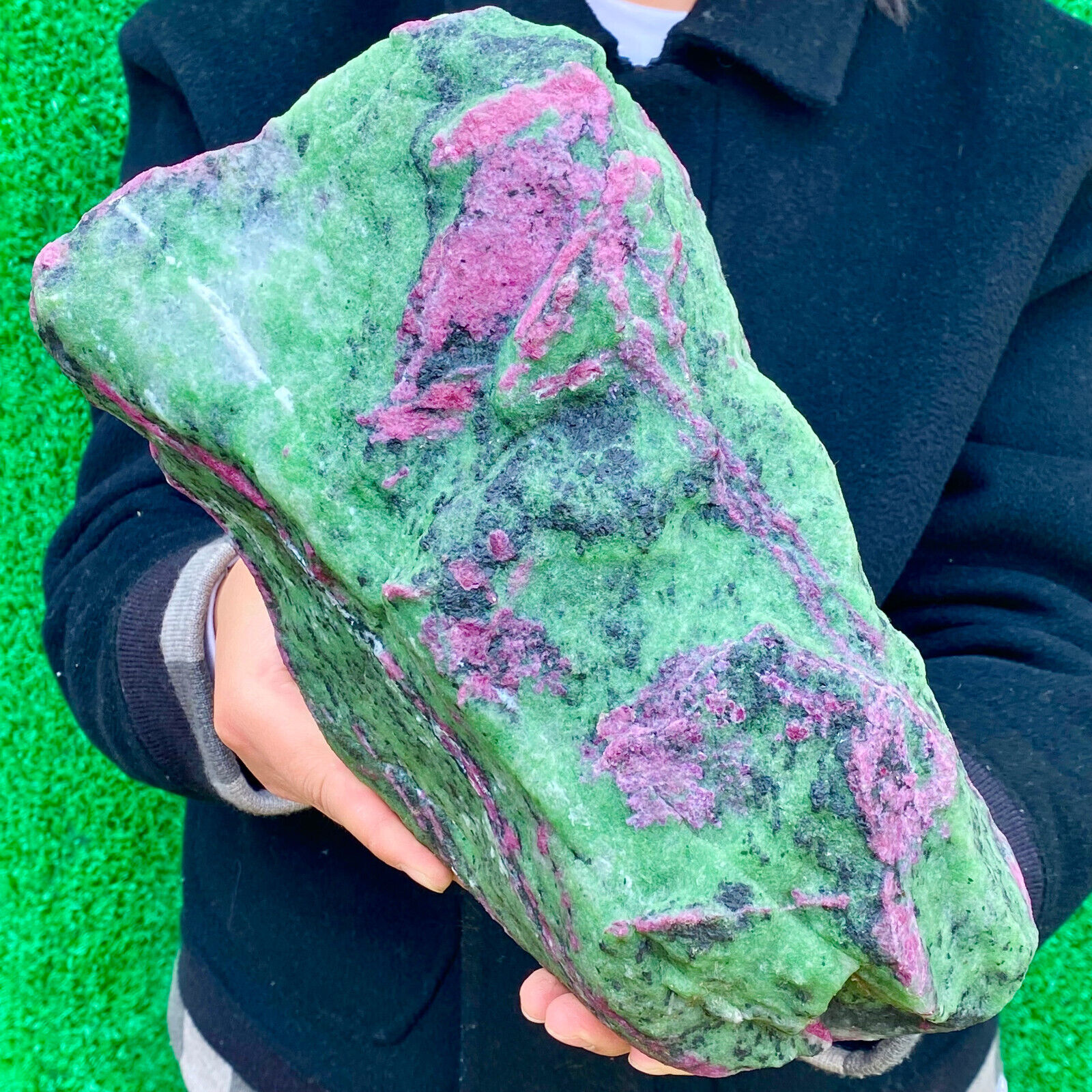 16.9LB Natural green Ruby zoisite (anylite) crystal Healing