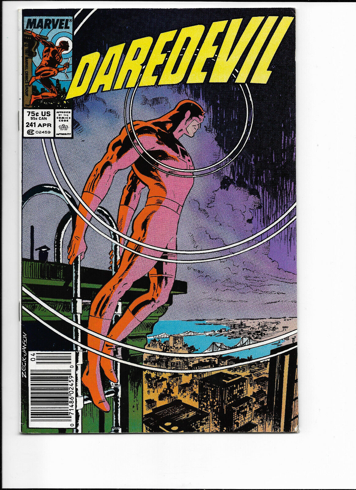 Daredevil 241 Mark Jeweler Variant Todd McFarlane Art Zeck Cover Rare Comic