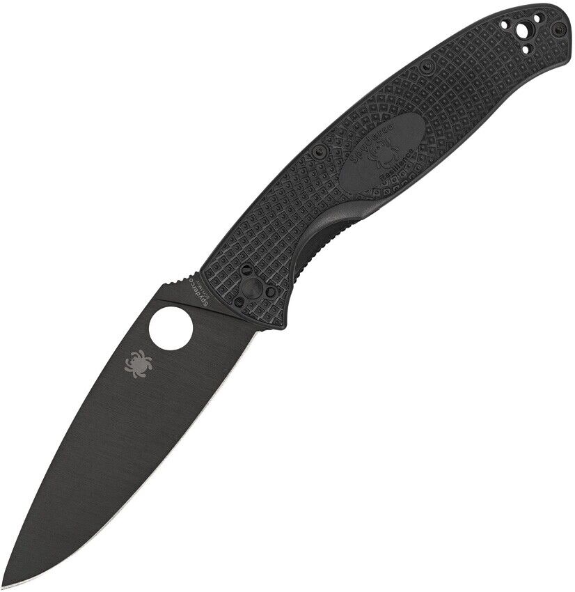 Spyderco Resilience Folding Knife Black FRN Handle Plain Black Blade C142PBBK