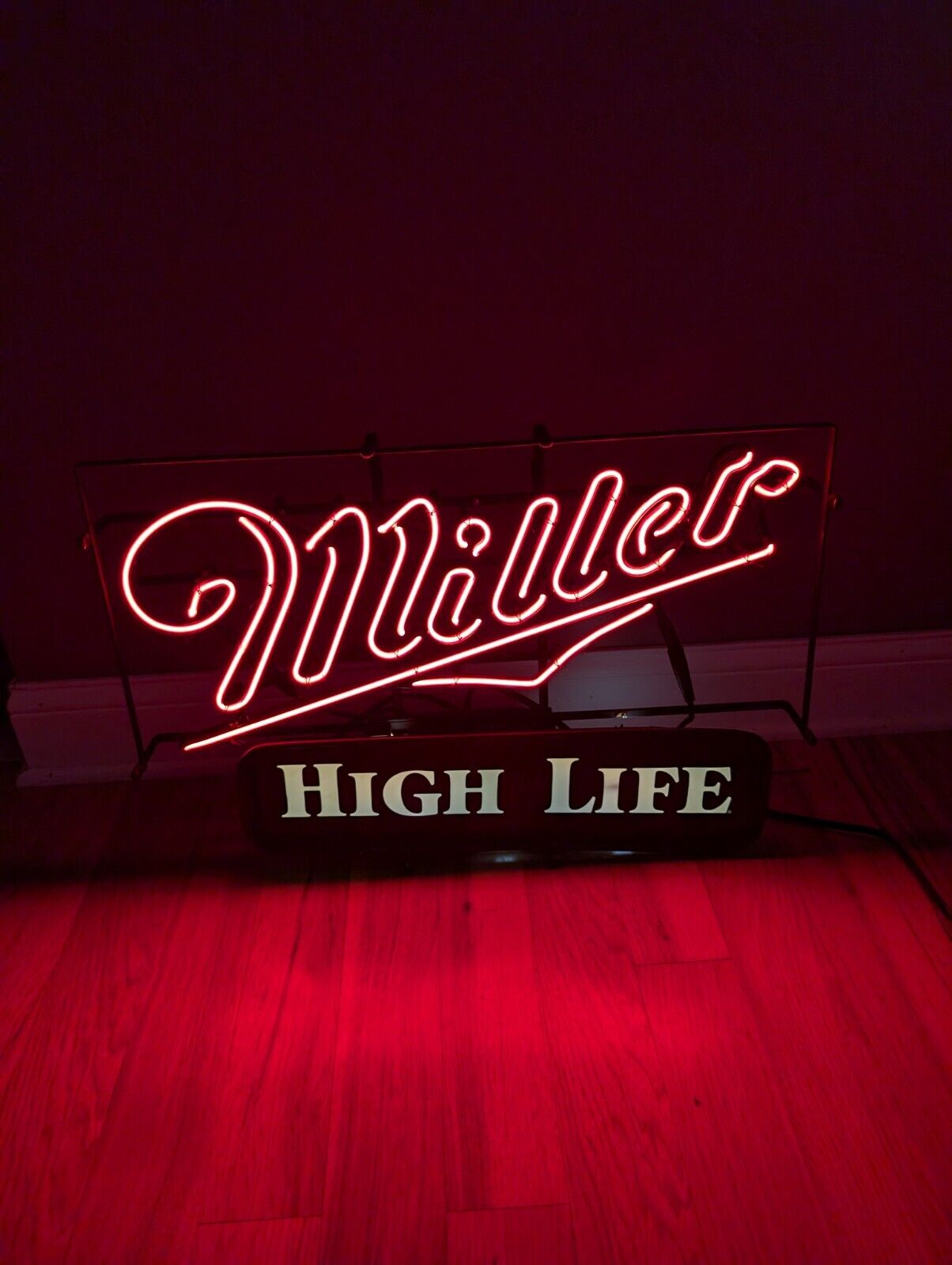 Vintage 28x17 1985 Miller High Life Beer Neon Sign Read Description Franceformer