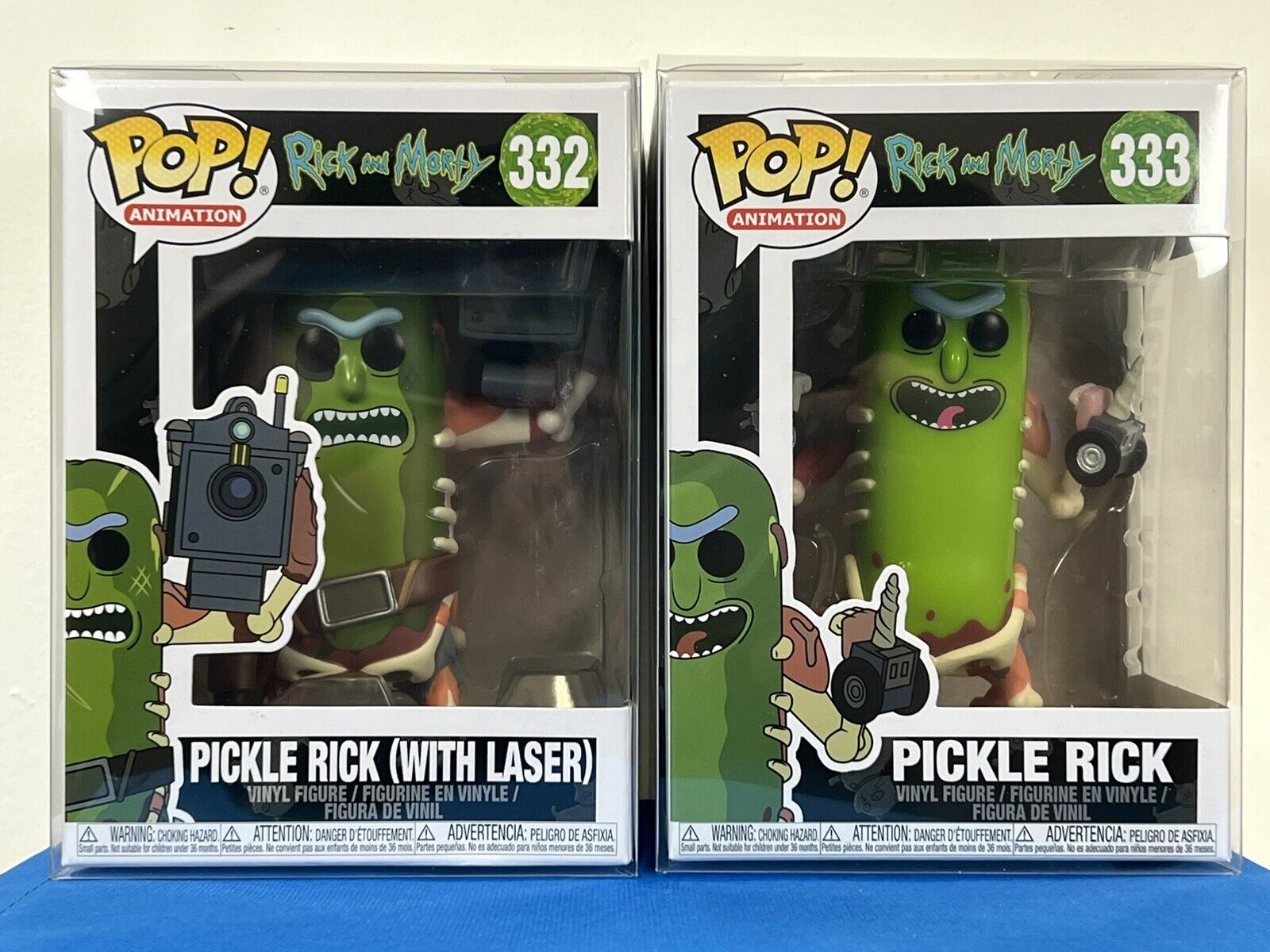 Funko POP Rick & Morty - Pickle Rick #332 & w/ Laser #333 (Set of 2) SHIPS FAST
