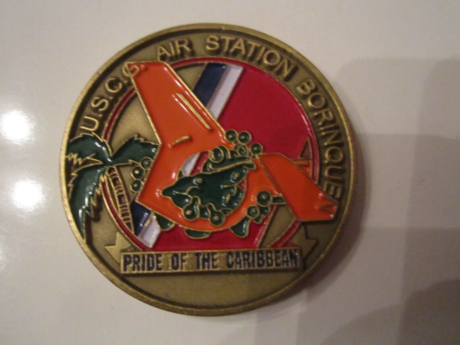 U.S.C.G. AIR STATION BORINQUE PRIDE OF THE CARRIBEAN CHALLENGE COIN -  OFC-11