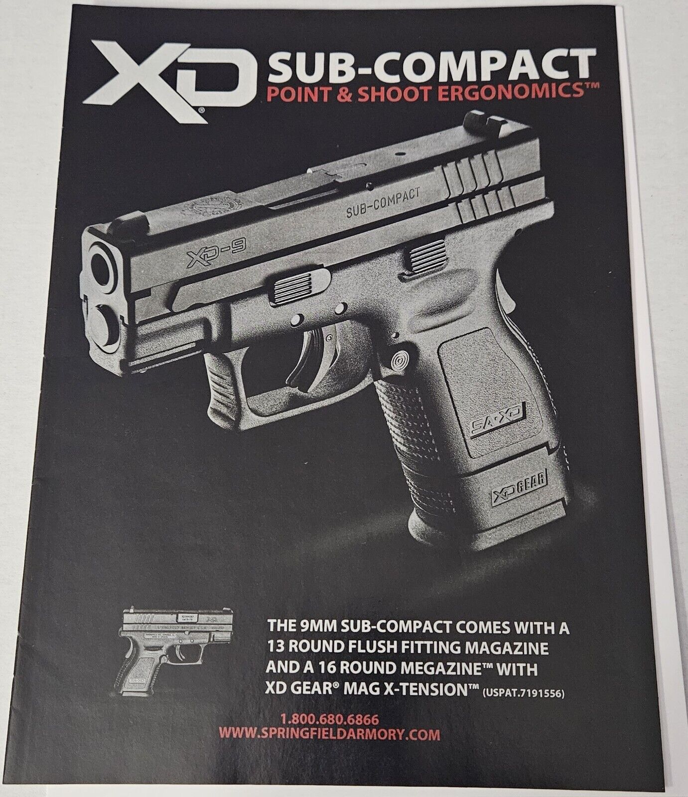 2010 Print Ad of Springfield Armory XD-9 Sub-Compact Pistol
