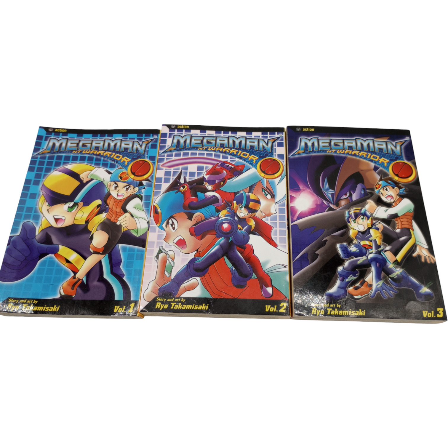 Mega Man NT Warrior Volume 1 2 3 First Printing VIZ Manga 2004 English Lot