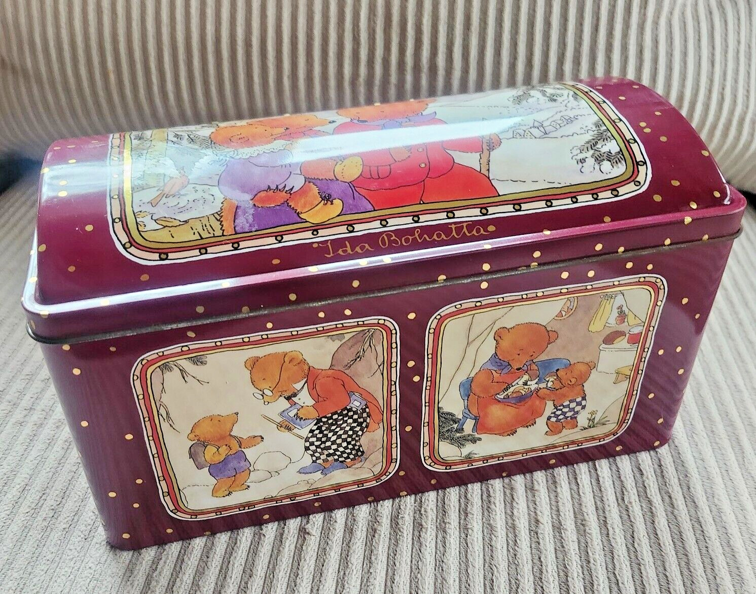 Cookie Tin Biscuit Box E Otto Schmidt Colorful Bear Images Nurnberg West Germany