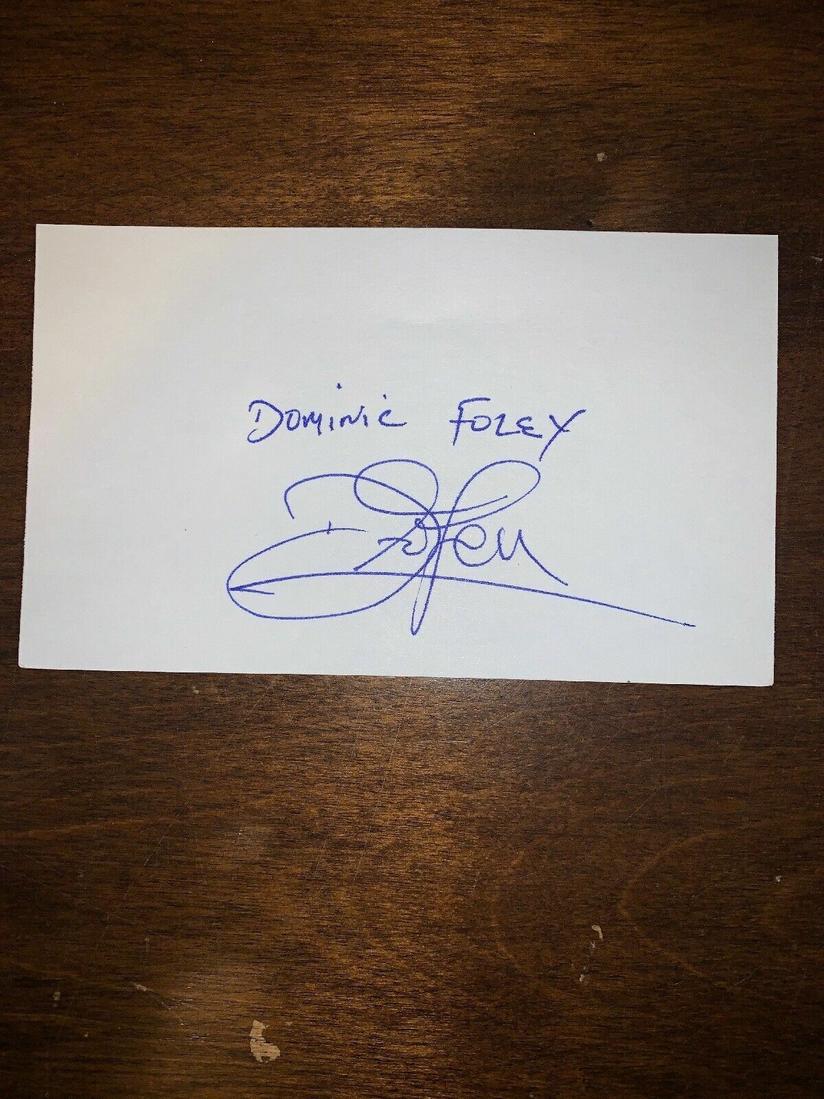 DOMINIC FOLEY - SOCCER - AUTOGRAPH SIGNED - INDEX CARD -AUTHENTIC -C1916