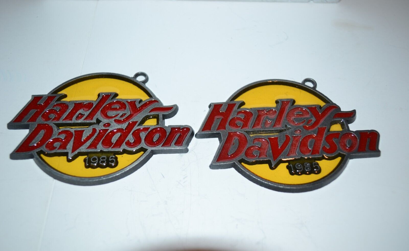 Harley Davidson 1985 Dealer Only VTG Logo Christmas Ornament RARE Stained Glass
