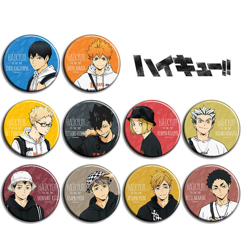 10pcs Sets Anime Haikyuu Cosplay Badge Pin Button Brooch Bags Otaku ZA4