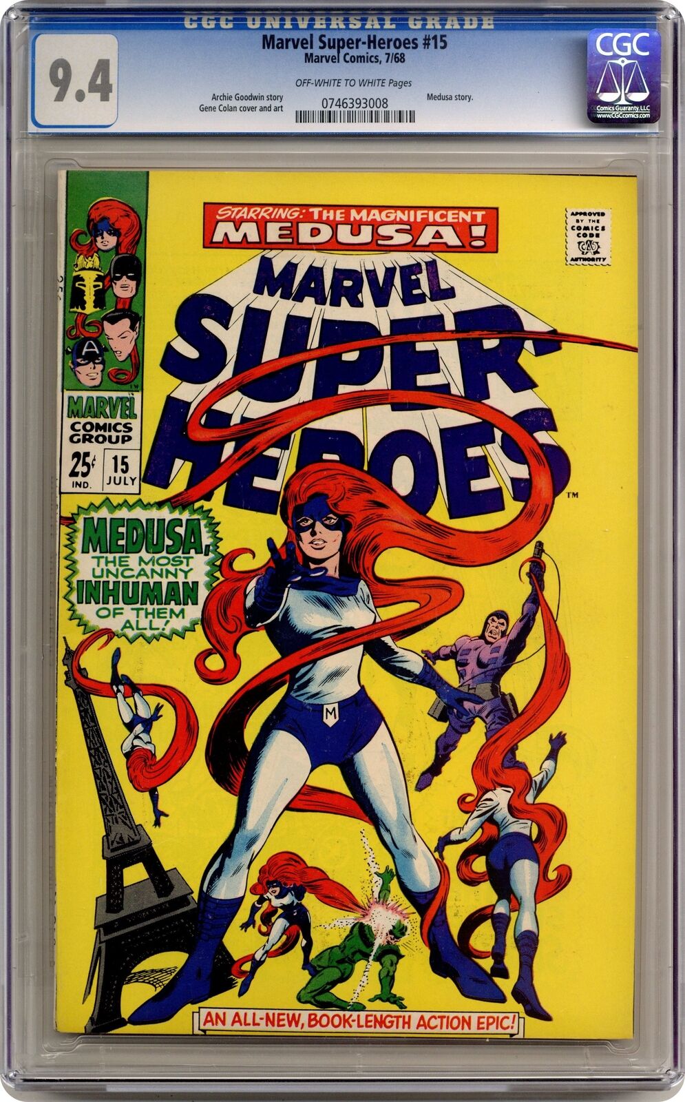 Marvel Super Heroes #15 CGC 9.4 1968 0746393008