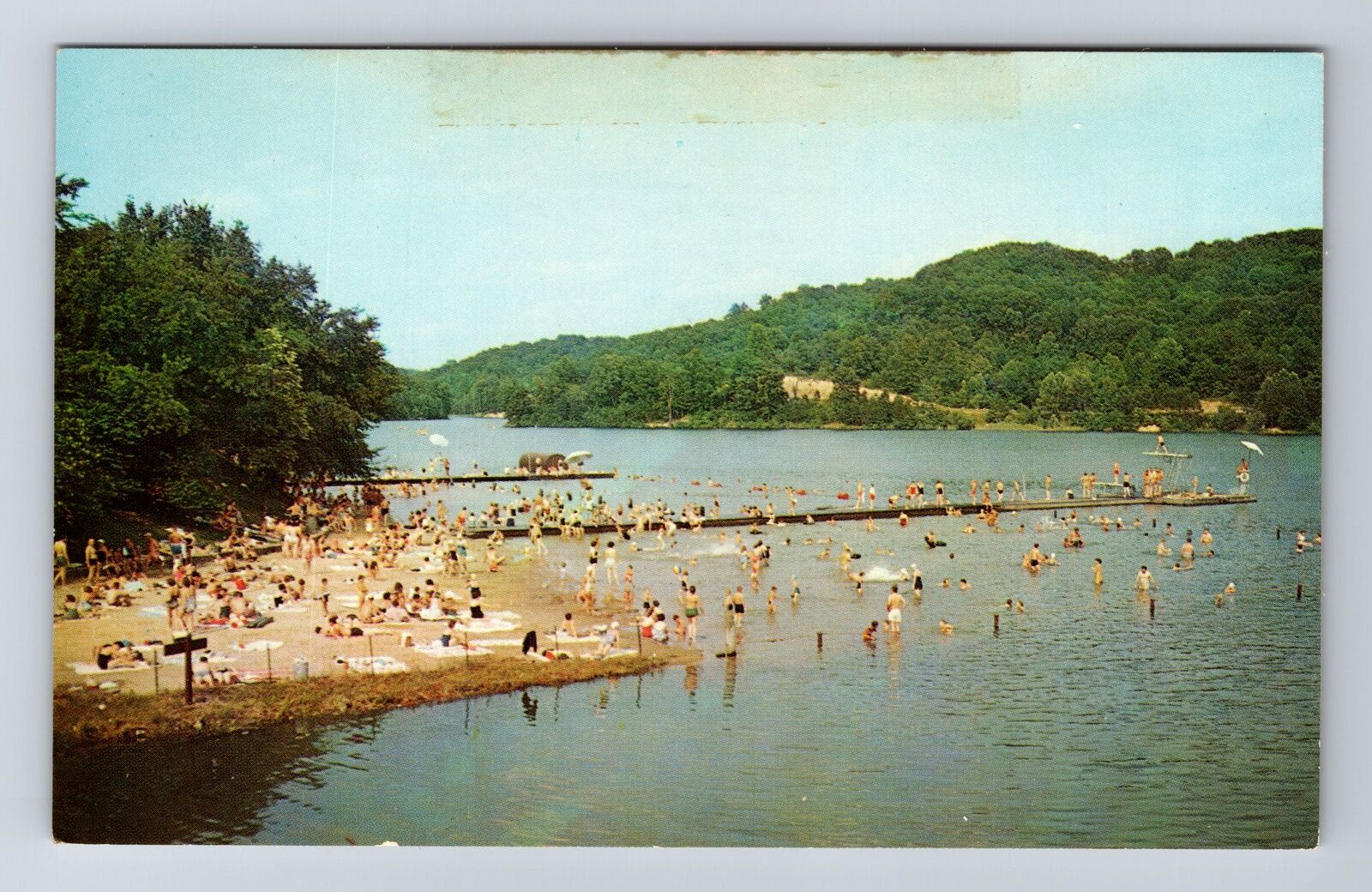 Zaleski OH-Ohio, Lake Hope State Park, Sand Bathing Beach Vintage Postcard