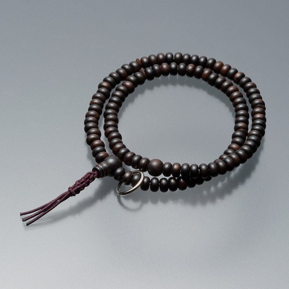 Juzu Sodo shu Buddhist Mala Zen Prayer beads bracelet Japan Kyoto Stripe Ebony