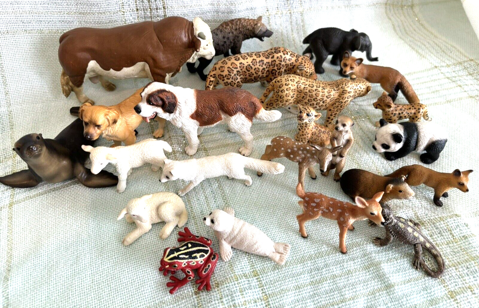 Schleich Lot 23 Animals Dogs Deer Fox Leopard Elephant Rare African Reed Frog