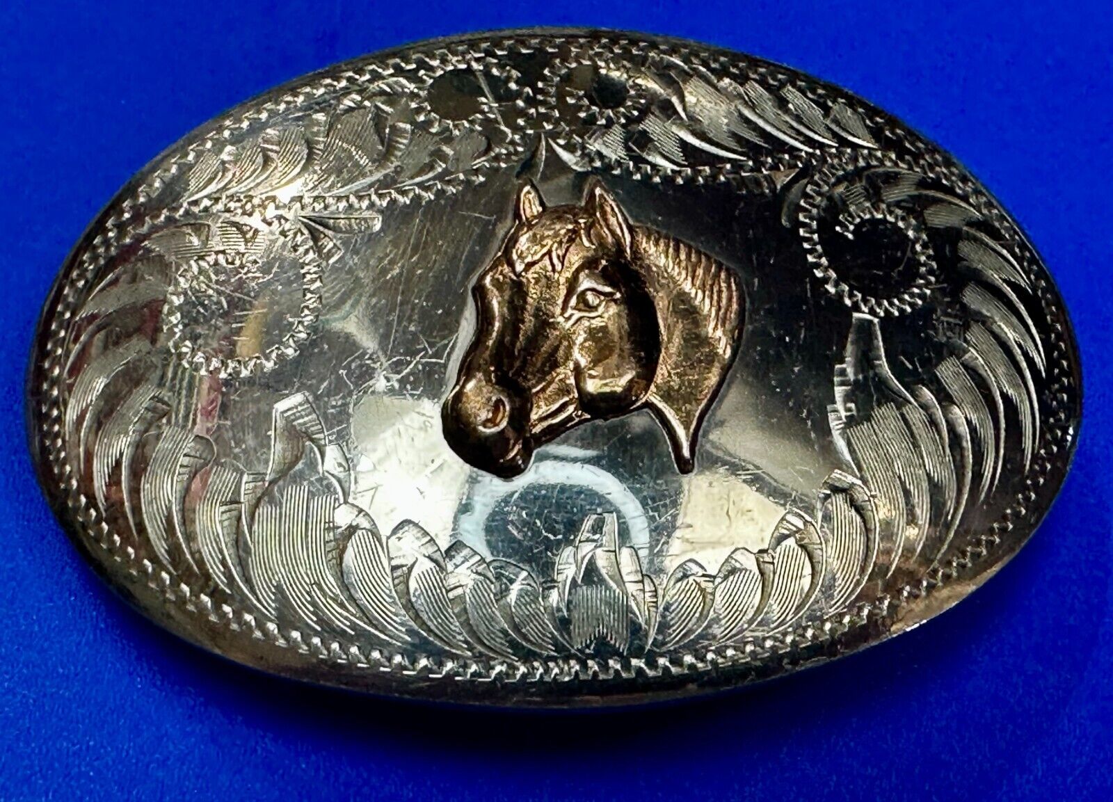 Gorgeous Horse Head - Vintage German Silver Belt Buckle by Comstock Silversmiths