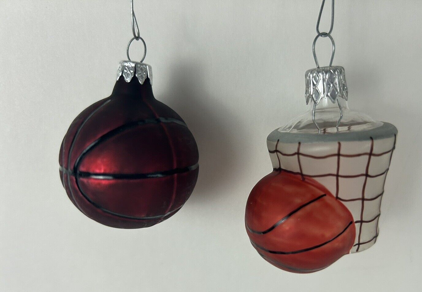 ❤️ 2 VTG Sports Glass Ornaments 2