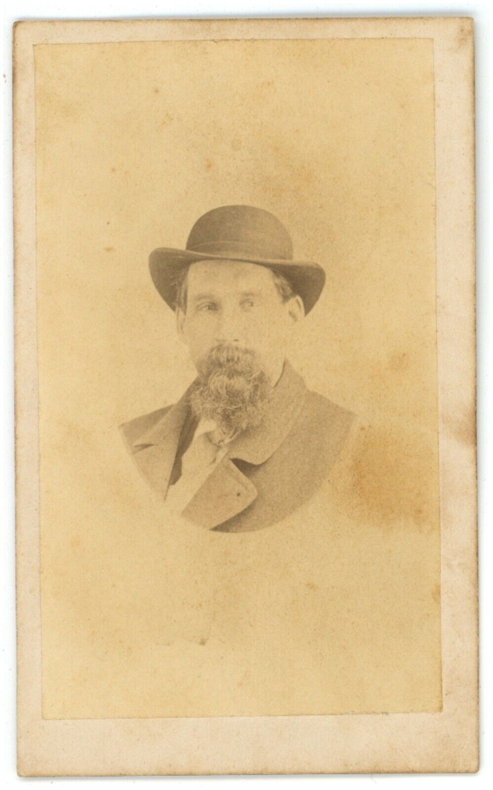 CIRCA 1871 CDV Featuring Handsome Dashing Man With Goatee Beard Wearing Hat