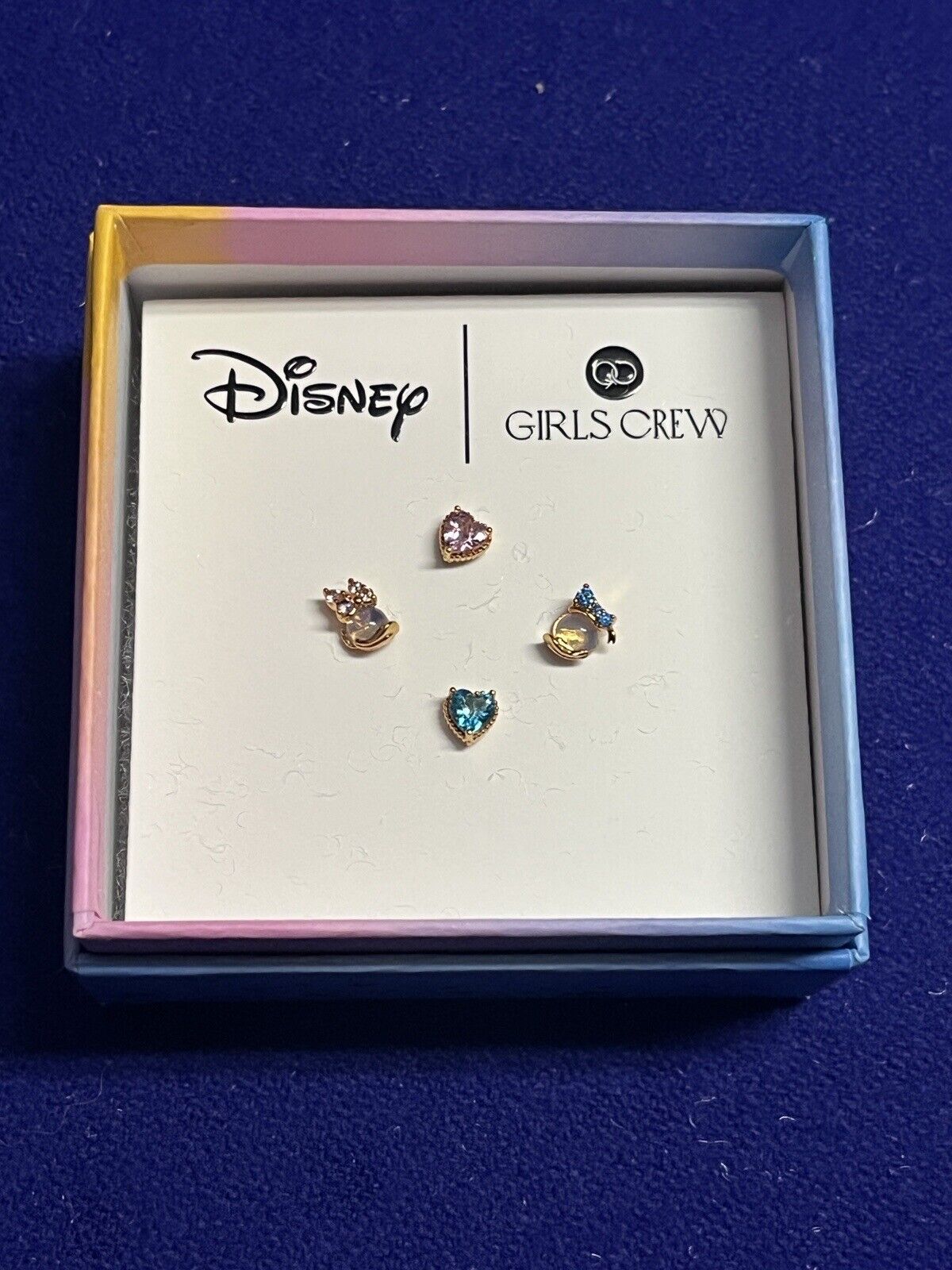 Girls Crew X Disney Donald And Daisy Duck Gold  Tone Stud Earring Set NEW