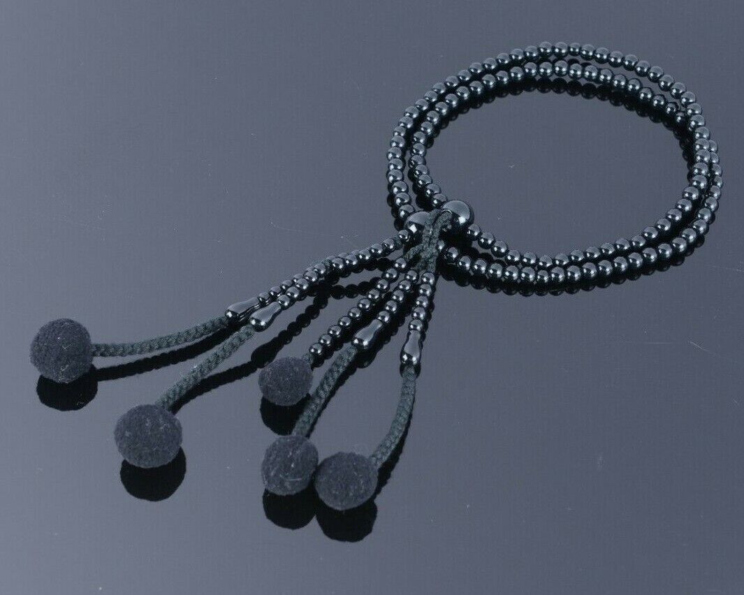 SGI Soka Gakkai Juzu Plastic Prayer beads【M】size Black beads & black bunch