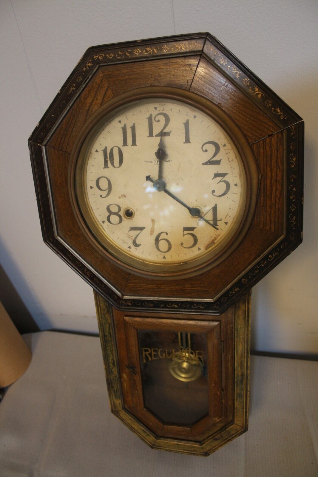 Vintage Trade K Mark Wall Clock Clock Co. Kosher Wind Up Chime
