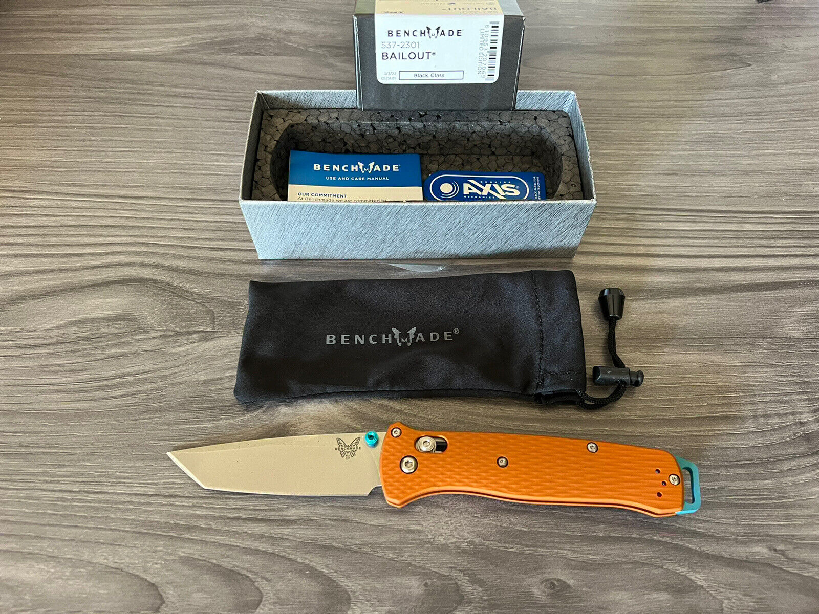BENCHMADE KNIVES USA SHOT SHOW LIMITED EDITION ORANGE BAILOUT KNIFE 537-2301