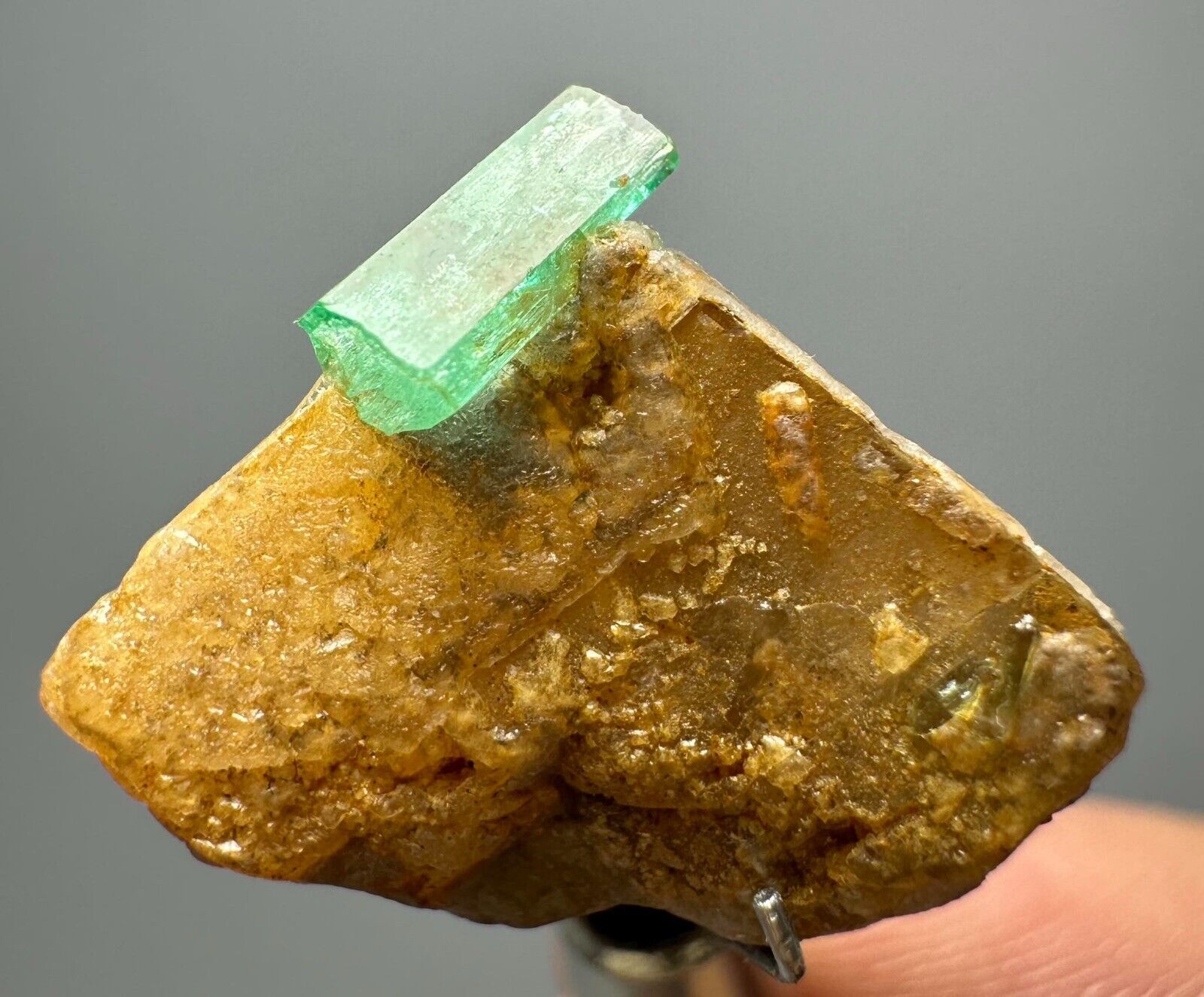 15 Carat UNIQUE  Transparent Green Panjshir Emerald Crystal On Matrix @Afg