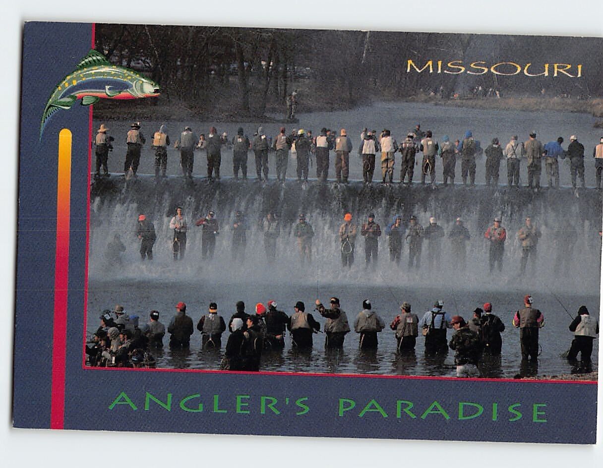 Postcard Anglers Paradise Missouri USA