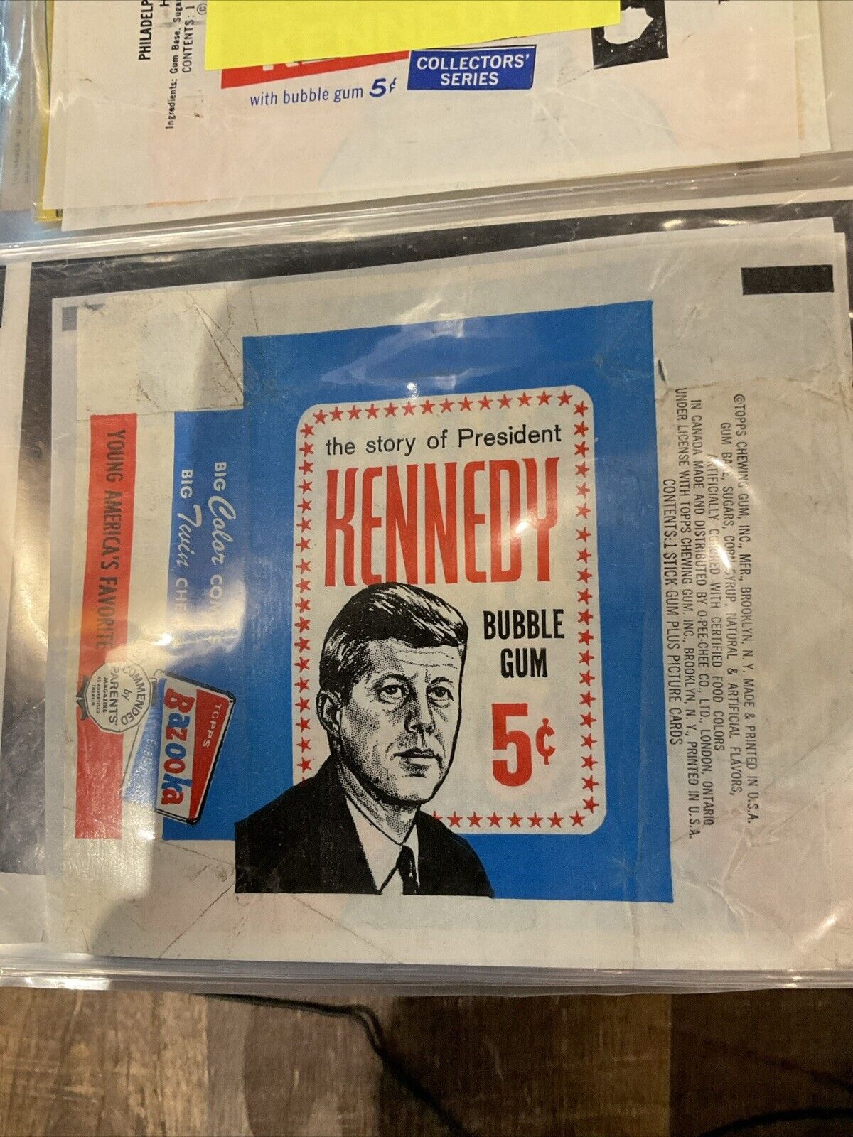 1964  TOPPS   THE STORY OF JOHN F KENNEDY   5 Cent  WRAPPER   