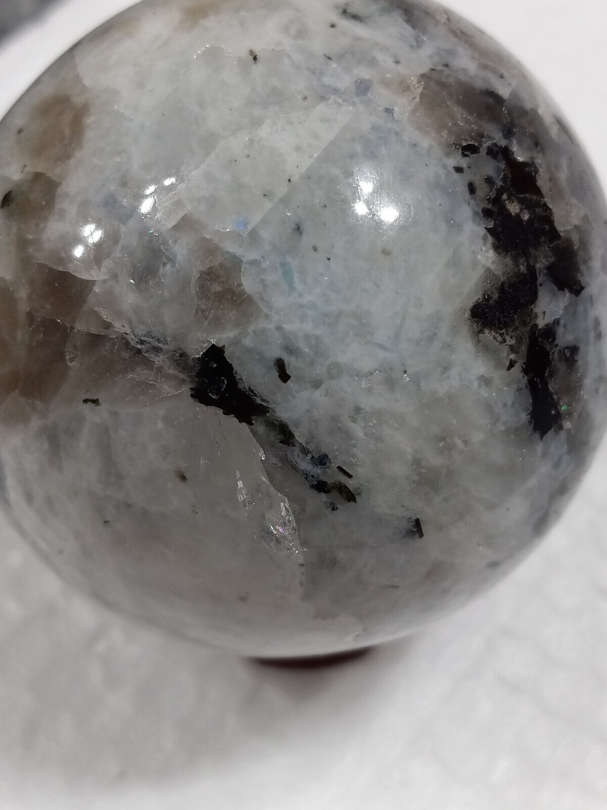 Ahoy: Labradorite (Rainbow Moonstone) sphere  w/stand  255g  56 mm #6015