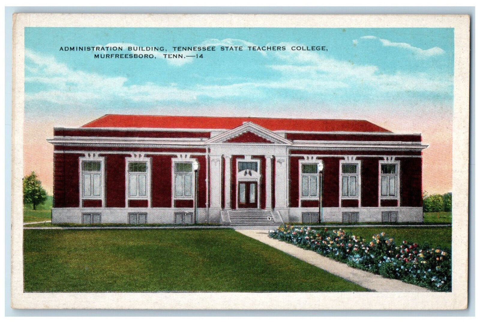 c1920's Administration Bldg. State Teachers College Murfreesboro TN Postcard