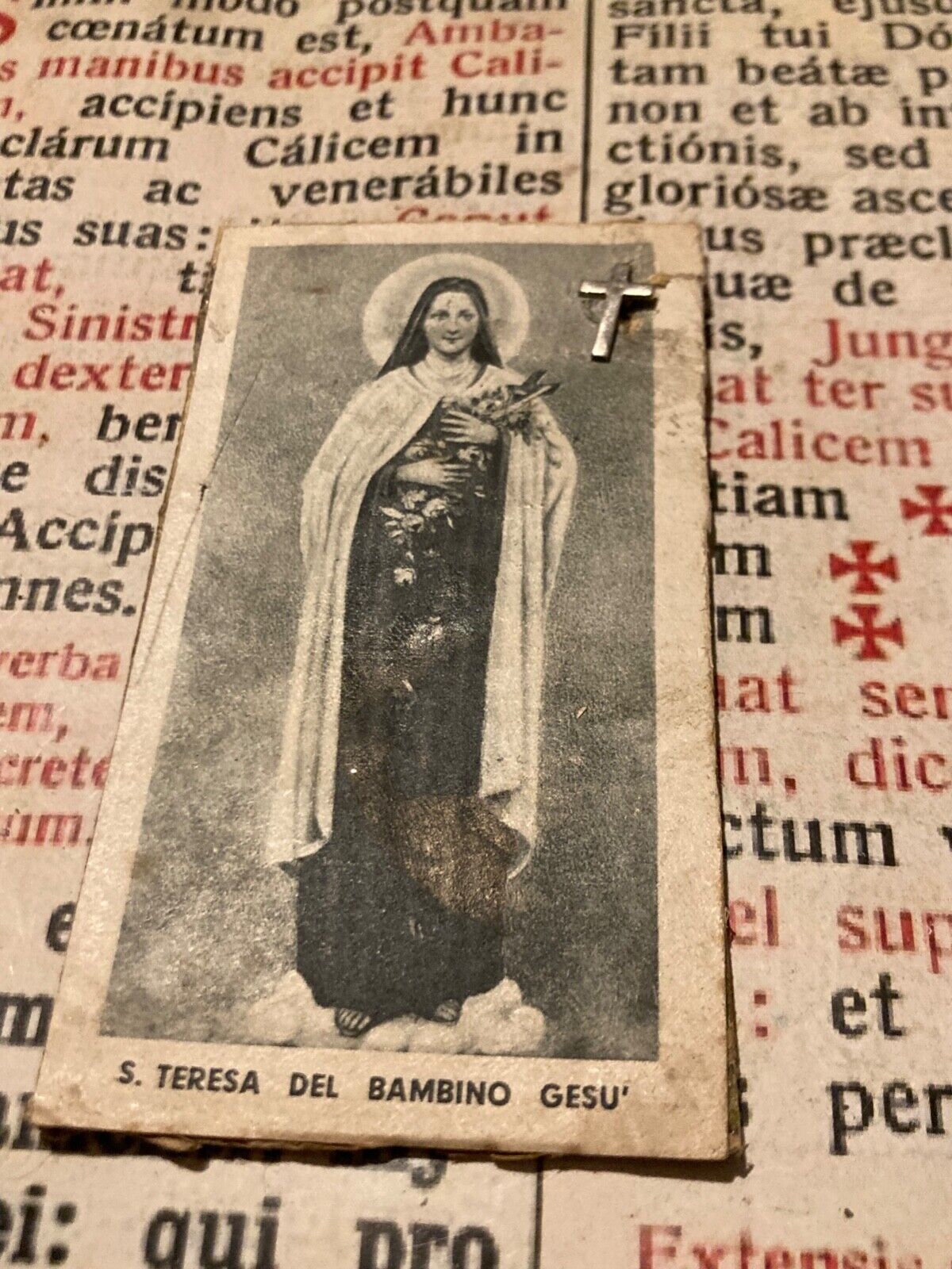 RARE RELICS St Teresa Jesus infant CANONISATION : Cross pin & Special wax seal 