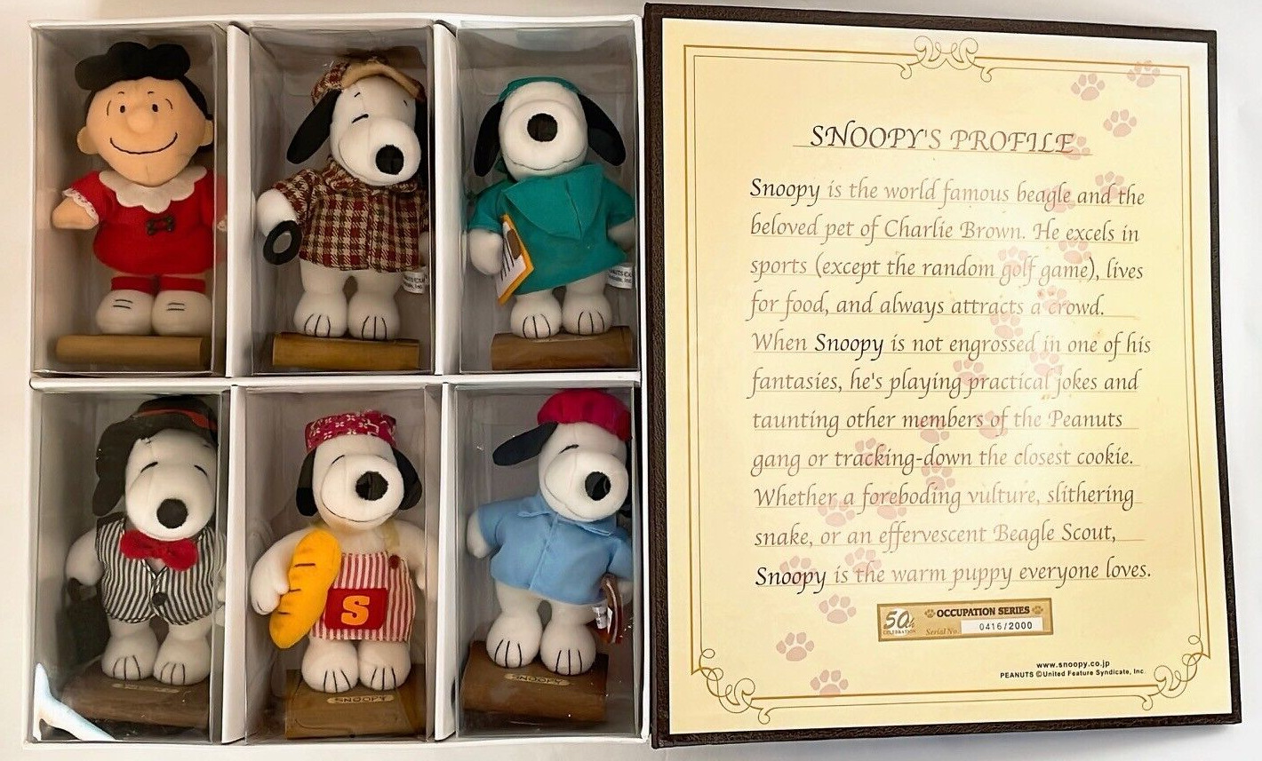 SNOOPY 50th Anniversary Mini Doll Collection Vol.3 Limited 2000 Serial No.0416