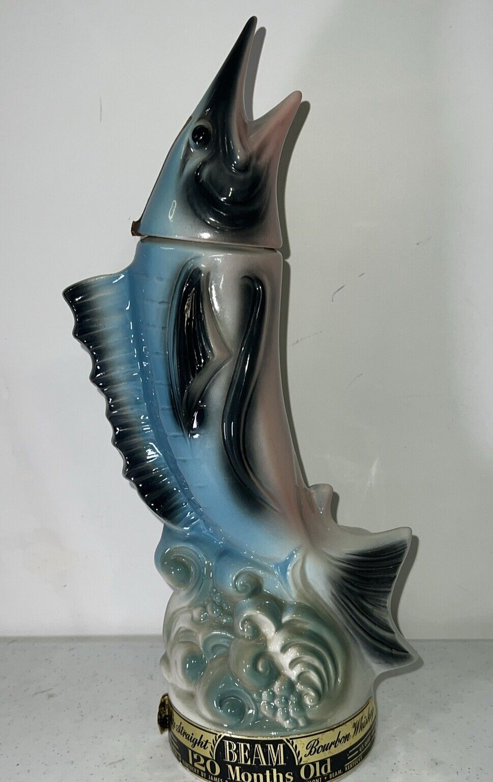 Vintage 1957   Jim Beam-Marlin Fish-Genuine Regal China Decanter- EMPTY-