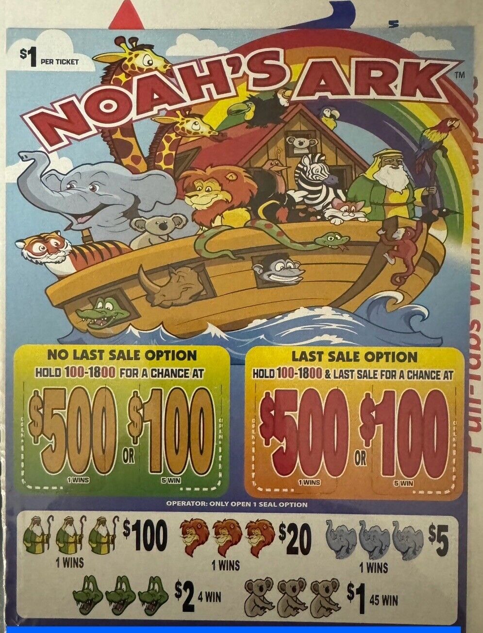NEW pull tickets Noah’s Ark - Seal Card Tabs
