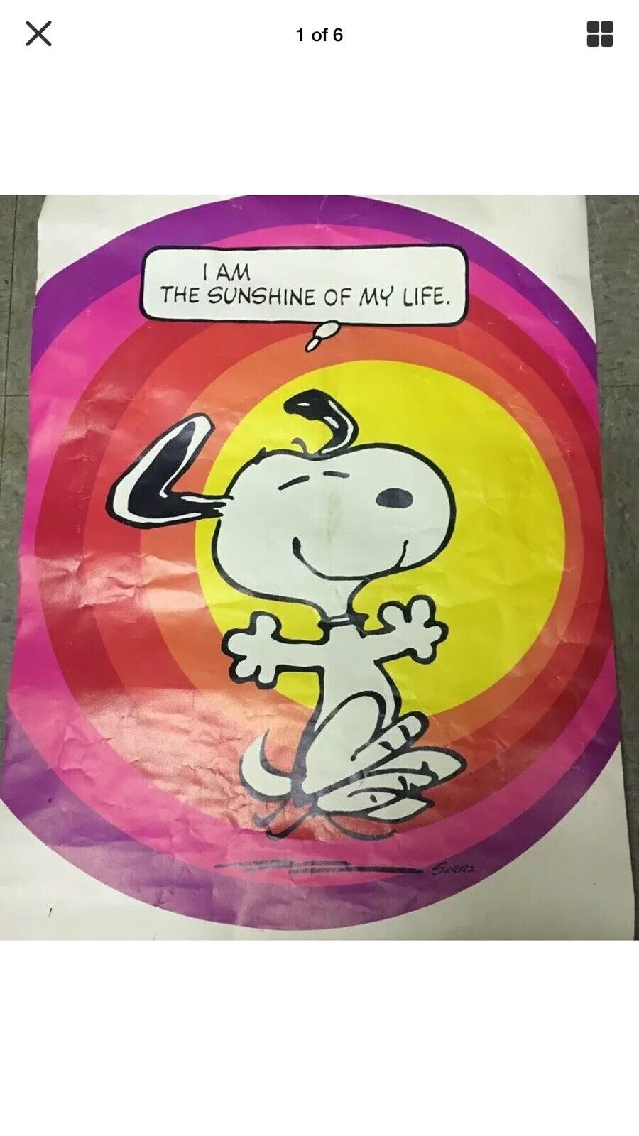 Snoopy Vintage Poster 1958 “I Am The Sunshine Of My Life”