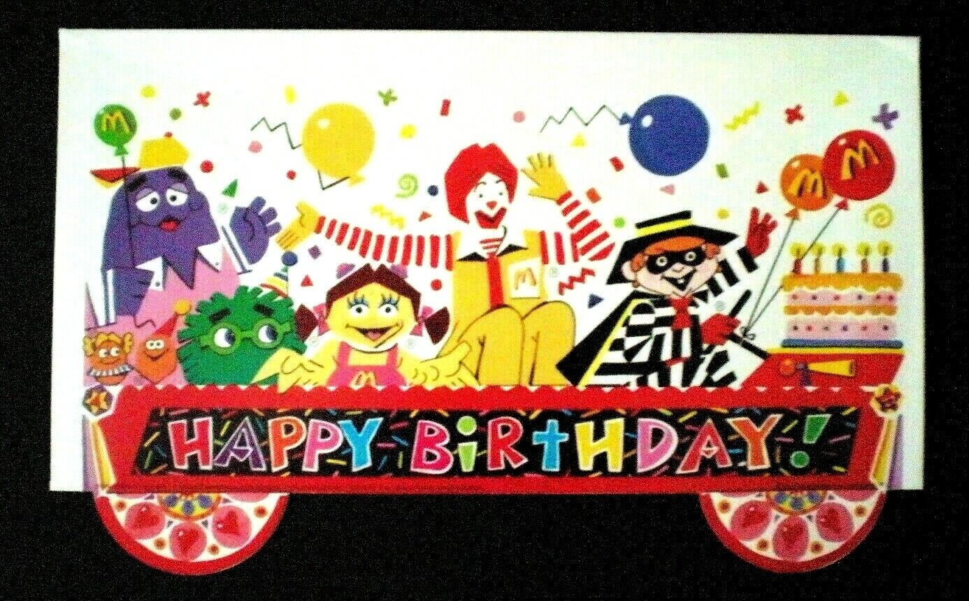 RARE  VERY HARD TO FIND 1990\'s Ronald McDonald Happy Birthday Party Hat - NEW